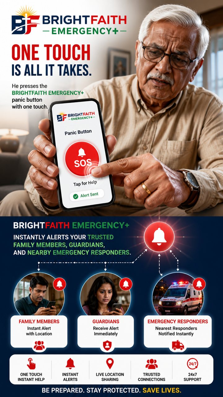 One touch is all it takes — BrightFaith panic button